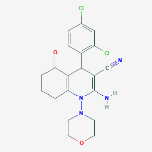 molecular formula C20H20Cl2N4O2 B303743 2-Amino-4-(2,4-dichlorophenyl)-1-(4-morpholinyl)-5-oxo-1,4,5,6,7,8-hexahydro-3-quinolinecarbonitrile 