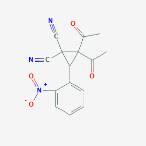 molecular formula C15H11N3O4 B3037432 2,2-Diacetyl-3-(2-nitrophenyl)cyclopropane-1,1-dicarbonitrile CAS No. 478041-13-3