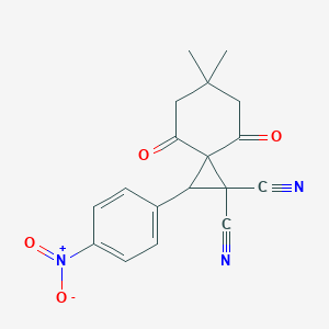 molecular formula C18H15N3O4 B3037433 6,6-Dimethyl-2-(4-nitrophenyl)-4,8-dioxospiro[2.5]octane-1,1-dicarbonitrile CAS No. 478041-33-7