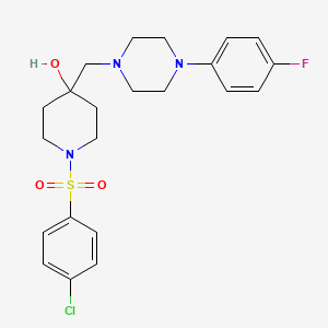 molecular formula C22H27ClFN3O3S B3037438 1-[(4-氯苯基)磺酰基]-4-{[4-(4-氟苯基)哌嗪基]甲基}-4-哌啶醇 CAS No. 478041-65-5