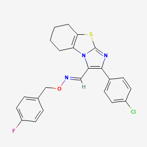 molecular formula C23H19ClFN3OS B3037440 2-(4-chlorophenyl)-5,6,7,8-tetrahydroimidazo[2,1-b][1,3]benzothiazole-3-carbaldehyde O-(4-fluorobenzyl)oxime CAS No. 478041-81-5