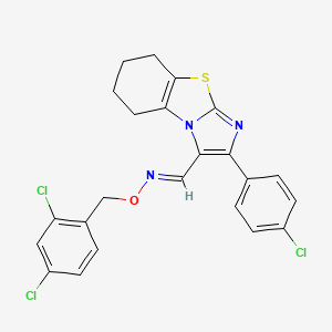 molecular formula C23H18Cl3N3OS B3037442 2-(4-chlorophenyl)-5,6,7,8-tetrahydroimidazo[2,1-b][1,3]benzothiazole-3-carbaldehyde O-(2,4-dichlorobenzyl)oxime CAS No. 478041-84-8
