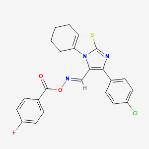 molecular formula C23H17ClFN3O2S B3037443 2-(4-Chlorophenyl)-3-({[(4-fluorobenzoyl)oxy]imino}methyl)-5,6,7,8-tetrahydroimidazo[2,1-b][1,3]benzothiazole CAS No. 478041-89-3