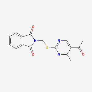 molecular formula C16H13N3O3S B3037445 2-{[(5-acetyl-4-methyl-2-pyrimidinyl)sulfanyl]methyl}-1H-isoindole-1,3(2H)-dione CAS No. 478041-95-1