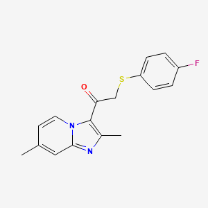 molecular formula C17H15FN2OS B3037446 1-(2,7-二甲基咪唑并[1,2-a]吡啶-3-基)-2-[(4-氟苯基)硫烷基]-1-乙酮 CAS No. 478042-05-6