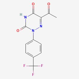 molecular formula C12H8F3N3O3 B3037449 6-乙酰基-2-[4-(三氟甲基)苯基]-1,2,4-三嗪-3,5(2H,4H)-二酮 CAS No. 478042-74-9