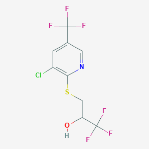 molecular formula C9H6ClF6NOS B3037457 3-{[3-Chloro-5-(trifluoromethyl)-2-pyridinyl]sulfanyl}-1,1,1-trifluoro-2-propanol CAS No. 478047-16-4