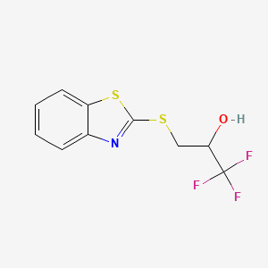 molecular formula C10H8F3NOS2 B3037458 3-(1,3-Benzothiazol-2-ylsulfanyl)-1,1,1-trifluoro-2-propanol CAS No. 478047-19-7