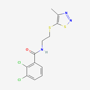 molecular formula C12H11Cl2N3OS2 B3037473 2,3-二氯-N-[2-(4-甲基噻二唑-5-基)硫代乙基]苯甲酰胺 CAS No. 478063-50-2