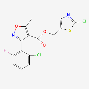 molecular formula C15H9Cl2FN2O3S B3037477 (2-Chloro-1,3-thiazol-5-yl)methyl 3-(2-chloro-6-fluorophenyl)-5-methyl-4-isoxazolecarboxylate CAS No. 478064-72-1