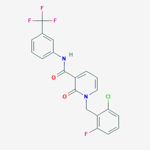 molecular formula C20H13ClF4N2O2 B3037482 1-(2-chloro-6-fluorobenzyl)-2-oxo-N-[3-(trifluoromethyl)phenyl]-1,2-dihydro-3-pyridinecarboxamide CAS No. 478066-02-3