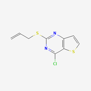 molecular formula C9H7ClN2S2 B3037488 4-Chloro-2-(prop-2-en-1-ylsulfanyl)thieno[3,2-d]pyrimidine CAS No. 478067-56-0