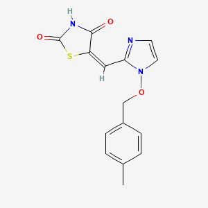 (5E)-5-[[1-[(4-methylphenyl)methoxy]imidazol-2-yl]methylidene]-1,3-thiazolidine-2,4-dione
