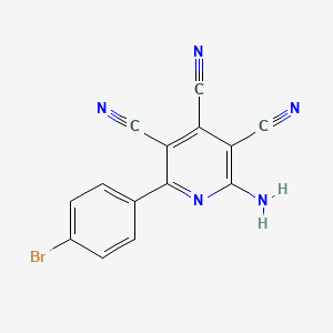 molecular formula C14H6BrN5 B3037494 2-Amino-6-(4-bromophenyl)-3,4,5-pyridinetricarbonitrile CAS No. 478068-14-3