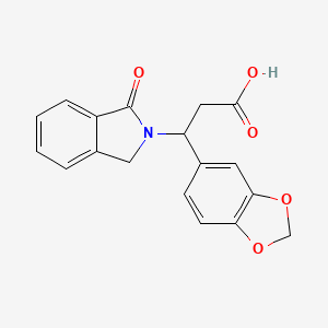 molecular formula C18H15NO5 B3037497 3-(1,3-benzodioxol-5-yl)-3-(1-oxo-1,3-dihydro-2H-isoindol-2-yl)propanoic acid CAS No. 478079-06-0