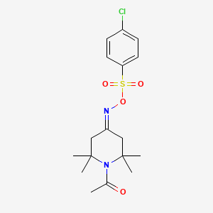 1-[4-({[(4-Chlorophenyl)sulfonyl]oxy}imino)-2,2,6,6-tetramethylpiperidino]-1-ethanone