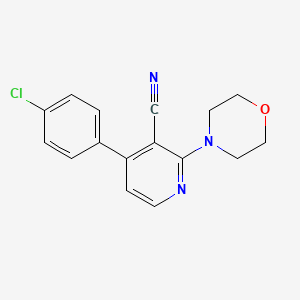 molecular formula C16H14ClN3O B3037506 4-(4-氯苯基)-2-吗啉尼克丁腈 CAS No. 478080-41-0
