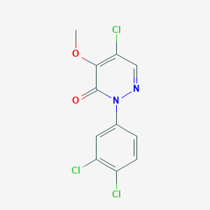 molecular formula C11H7Cl3N2O2 B3037507 5-氯-2-(3,4-二氯苯基)-4-甲氧基-3(2H)-吡哒嗪酮 CAS No. 478080-44-3