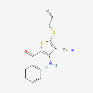 molecular formula C15H12N2OS2 B3037520 2-(Allylsulfanyl)-4-amino-5-benzoyl-3-thiophenecarbonitrile CAS No. 478081-66-2