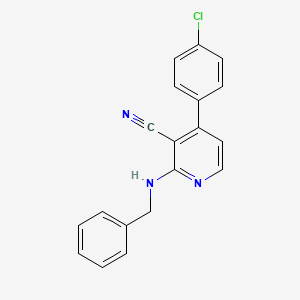 molecular formula C19H14ClN3 B3037523 2-(Benzylamino)-4-(4-chlorophenyl)pyridine-3-carbonitrile CAS No. 478245-78-2