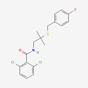 2,6-dichloro-N-{2-[(4-fluorobenzyl)sulfanyl]-2-methylpropyl}benzenecarboxamide