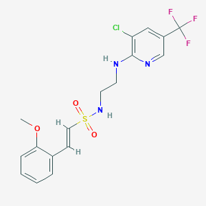 (E)-N-[2-[[3-chloro-5-(trifluoromethyl)pyridin-2-yl]amino]ethyl]-2-(2-methoxyphenyl)ethenesulfonamide