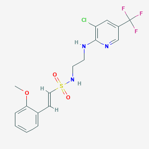 molecular formula C17H17ClF3N3O3S B3037527 (E)-N-[2-[[3-chloro-5-(trifluoromethyl)pyridin-2-yl]amino]ethyl]-2-(2-methoxyphenyl)ethenesulfonamide CAS No. 478246-30-9