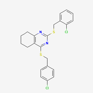 molecular formula C22H20Cl2N2S2 B3037529 2-Chlorobenzyl 4-[(4-chlorobenzyl)sulfanyl]-5,6,7,8-tetrahydro-2-quinazolinyl sulfide CAS No. 478246-70-7