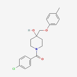 molecular formula C20H22ClNO3 B3037539 (4-Chlorophenyl){4-hydroxy-4-[(4-methylphenoxy)methyl]piperidino}methanone CAS No. 478248-15-6