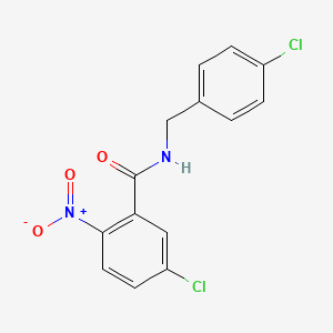 molecular formula C14H10Cl2N2O3 B3037544 5-chloro-N-(4-chlorobenzyl)-2-nitrobenzenecarboxamide CAS No. 478249-19-3
