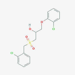 molecular formula C16H16Cl2O4S B3037558 1-[(2-氯苯甲基)磺酰基]-3-(2-氯苯氧基)-2-丙醇 CAS No. 478260-53-6