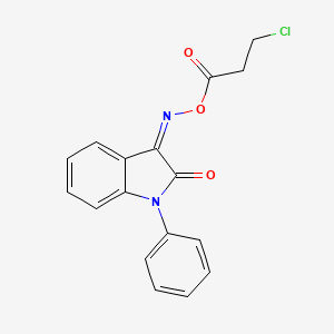 [(Z)-(2-oxo-1-phenylindol-3-ylidene)amino] 3-chloropropanoate