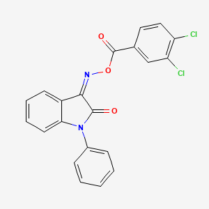 molecular formula C21H12Cl2N2O3 B3037565 3-{[(3,4-dichlorobenzoyl)oxy]imino}-1-phenyl-1,3-dihydro-2H-indol-2-one CAS No. 478261-31-3