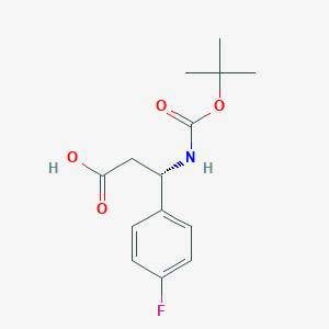 molecular formula C14H18FNO4 B3037577 (S)-3-((叔丁氧羰基)氨基)-3-(4-氟苯基)丙酸 CAS No. 479064-88-5