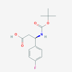 molecular formula C14H18FNO4 B3037578 Boc-(R)-3-氨基-3-(4-氟苯基)-丙酸 CAS No. 479064-94-3