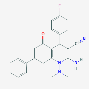 molecular formula C24H23FN4O B303758 2-Amino-1-(dimethylamino)-4-(4-fluorophenyl)-5-oxo-7-phenyl-1,4,5,6,7,8-hexahydro-3-quinolinecarbonitrile 