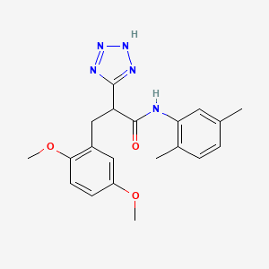 molecular formula C20H23N5O3 B3037585 3-(2,5-dimethoxyphenyl)-N-(2,5-dimethylphenyl)-2-(2H-tetrazol-5-yl)propanamide CAS No. 483995-28-4