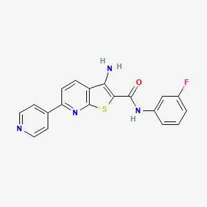 3-amino-N-(3-fluorophenyl)-6-pyridin-4-ylthieno[2,3-b]pyridine-2-carboxamide