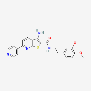 3-amino-N-[2-(3,4-dimethoxyphenyl)ethyl]-6-pyridin-4-ylthieno[2,3-b]pyridine-2-carboxamide