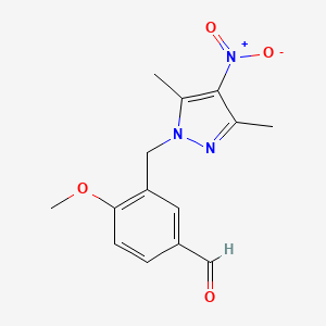 molecular formula C14H15N3O4 B3037644 3-[(3,5-二甲基-4-硝基-1H-吡唑-1-基)甲基]-4-甲氧基苯甲醛 CAS No. 514800-77-2