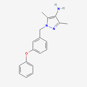 molecular formula C18H19N3O B3037645 3,5-二甲基-1-(3-苯氧基苄基)-1H-吡唑-4-胺 CAS No. 514800-85-2