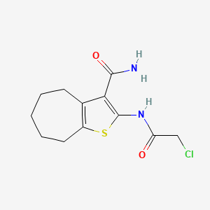 molecular formula C12H15ClN2O2S B3037649 2-[(氯乙酰)氨基]-5,6,7,8-四氢-4H-环庚[b]噻吩-3-甲酰胺 CAS No. 519016-70-7