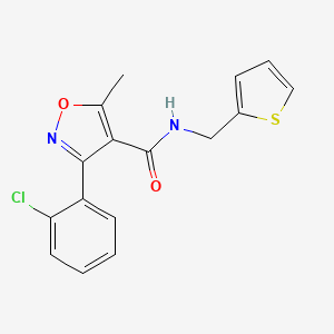 molecular formula C16H13ClN2O2S B3037689 3-(2-chlorophenyl)-5-methyl-N-(thien-2-ylmethyl)isoxazole-4-carboxamide CAS No. 546062-75-3