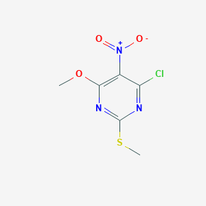 molecular formula C6H6ClN3O3S B3037721 4-Chloro-6-methoxy-2-(methylthio)-5-nitropyrimidine CAS No. 56032-35-0
