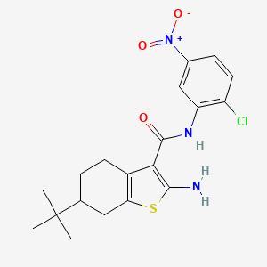 molecular formula C19H22ClN3O3S B3037764 2-amino-6-tert-butyl-N-(2-chloro-5-nitrophenyl)-4,5,6,7-tetrahydro-1-benzothiophene-3-carboxamide CAS No. 588692-38-0