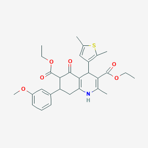 molecular formula C29H33NO6S B303778 Diethyl 4-(2,5-dimethyl-3-thienyl)-7-(3-methoxyphenyl)-2-methyl-5-oxo-1,4,5,6,7,8-hexahydro-3,6-quinolinedicarboxylate 