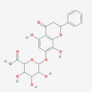 molecular formula C21H20O11 B3037780 6-[(5,8-Dihydroxy-4-oxo-2-phenyl-2,3-dihydrochromen-7-yl)oxy]-3,4,5-trihydroxyoxane-2-carboxylic acid CAS No. 60092-34-4