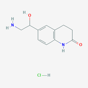 molecular formula C11H15ClN2O2 B3037794 6-(2-Amino-1-hydroxyethyl)-1,2,3,4-tetrahydroquinolin-2-one hydrochloride CAS No. 61122-74-5