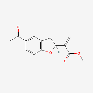 molecular formula C14H14O4 B3037799 甲基-2-(5-乙酰-2,3-二氢苯并呋喃-2-基)丙烯酸酯 CAS No. 617722-55-1