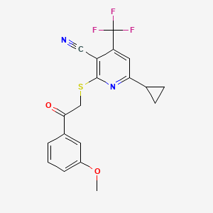 6-Cyclopropyl-2-[2-(3-methoxyphenyl)-2-oxoethyl]sulfanyl-4-(trifluoromethyl)pyridine-3-carbonitrile